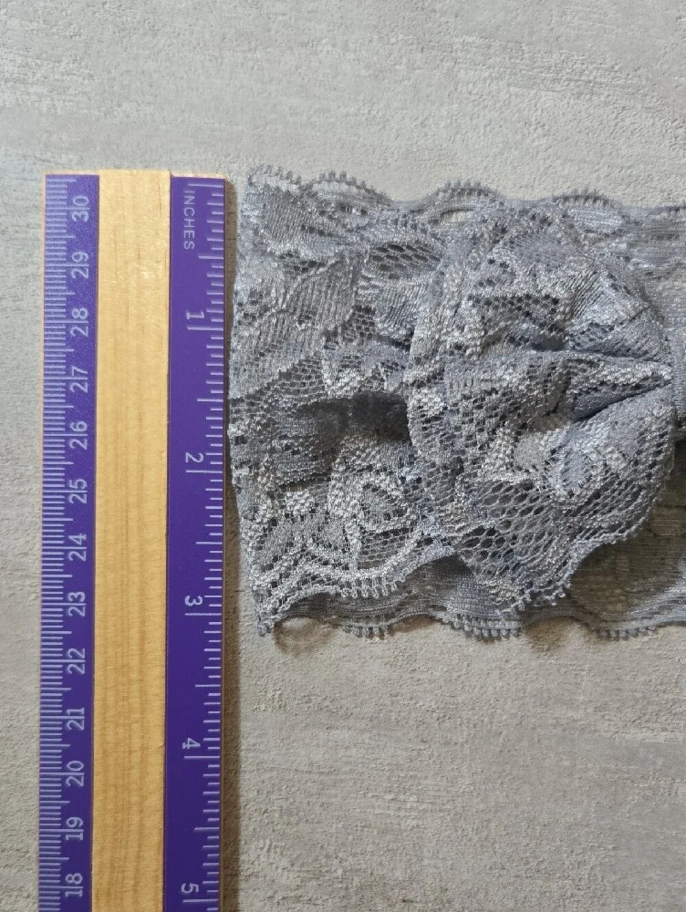Baby Girl Grey Lace Stretch Bow Headband Floral Toddler Hair Band Accessory
